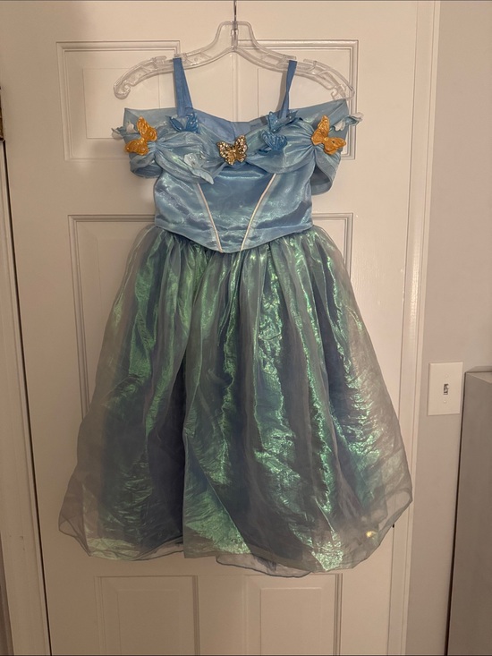 Disney Other - Disney Deluxe Cinderella Light Blue Iridescent Butterfly Princess Dress